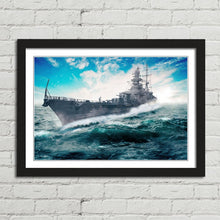 Load image into Gallery viewer, Warship Sailing through the Atlantic