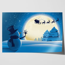Load image into Gallery viewer, Snowman Waving to Santa Reindeer Christmas