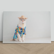 Load image into Gallery viewer, Cat on Holiday in Shirt Hat Funny Cute