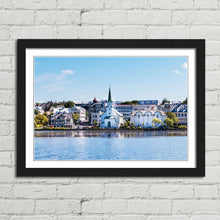 Load image into Gallery viewer, Reykjavik Lake Quay Church Iceland