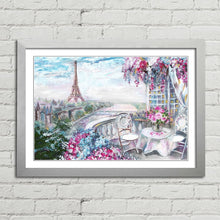 Load image into Gallery viewer, Paris Balcony Eiffel Tower Oil Painting