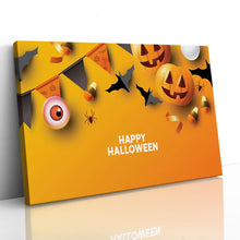 Load image into Gallery viewer, Jack-o'-Lantern Pumpkin and Bats Halloween