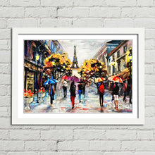 Load image into Gallery viewer, Paris Umbrellas Eiffel Tower Oil Painting