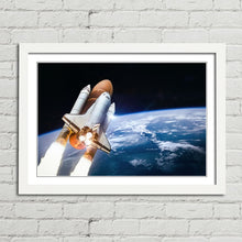 Load image into Gallery viewer, Space Shuttle in Outer Space with Earth