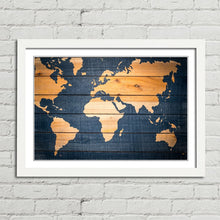 Load image into Gallery viewer, World Map Wood Effect Oceans