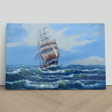Load image into Gallery viewer, Sailing Ship Ocean Journey Oil Painting