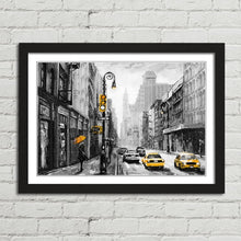 Load image into Gallery viewer, New York Street Yellow Taxi Sketch