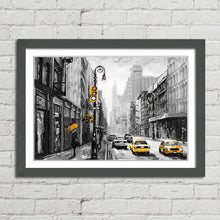 Load image into Gallery viewer, New York Street Yellow Taxi Sketch