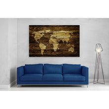 Load image into Gallery viewer, World Map on Wood Background