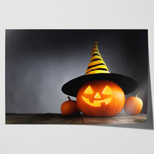 Load image into Gallery viewer, Spooky Pumpkin with Witch's Hat Halloween