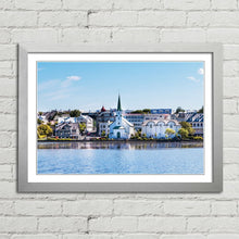 Load image into Gallery viewer, Reykjavik Lake Quay Church Iceland