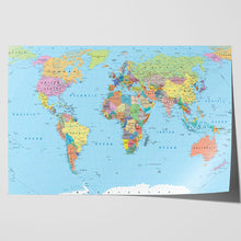 Load image into Gallery viewer, World Map Countries Capitals