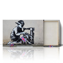 Load image into Gallery viewer, Boy Making Union Flags Banksy