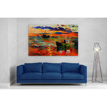 Load image into Gallery viewer, Fishing Boats at Sea Oil Painting