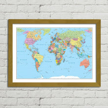 Load image into Gallery viewer, World Map Countries Capitals