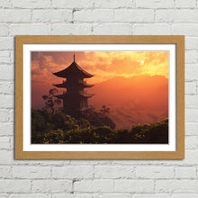 Load image into Gallery viewer, Chinese House at Sunset