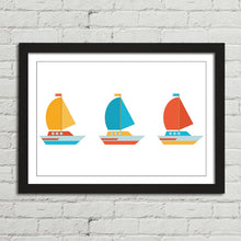 Load image into Gallery viewer, Yellow Blue Red Boats