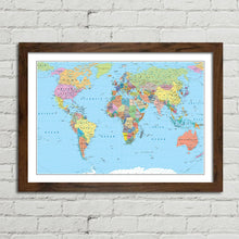 Load image into Gallery viewer, World Map Countries Capitals