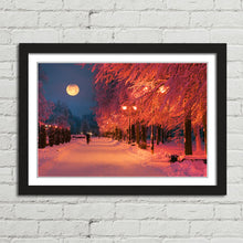 Load image into Gallery viewer, Park Evening Snow Winter Scene