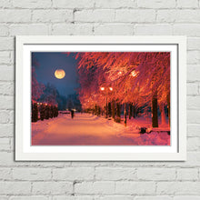 Load image into Gallery viewer, Park Evening Snow Winter Scene