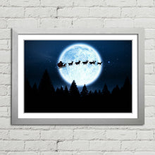 Load image into Gallery viewer, Santa Flying Night Sky Reindeer Christmas Eve