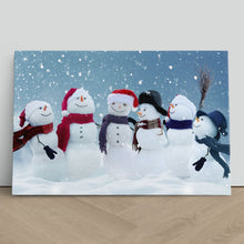 Load image into Gallery viewer, Snowman Choir Smiling at Christmas