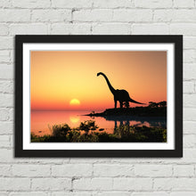 Load image into Gallery viewer, Dinosaur Brachiosaurus Sunset Mesozoic