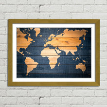 Load image into Gallery viewer, World Map Wood Effect Oceans