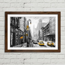 Load image into Gallery viewer, New York Street Yellow Taxi Sketch