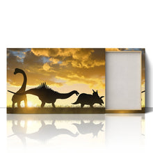 Load image into Gallery viewer, Dinosaur Silhouettes at Sunset