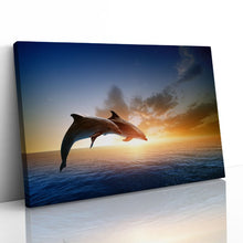 Load image into Gallery viewer, Dolphins Jumping in Ocean