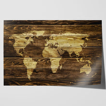 Load image into Gallery viewer, World Map on Wood Background