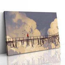 Load image into Gallery viewer, Man on Bridge with Birds Painting