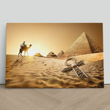 Load image into Gallery viewer, Pyramids, Ankh and Camel in Desert