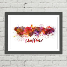 Load image into Gallery viewer, Sheffield Skyline in Watercolour Paint