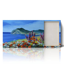 Load image into Gallery viewer, Mountain Sea Flowers Oil Painting