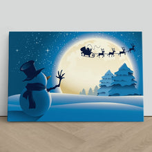 Load image into Gallery viewer, Snowman Waving to Santa Reindeer Christmas