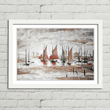 Load image into Gallery viewer, LS Lowry Sailing Boats Painting