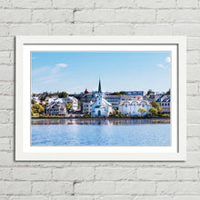 Load image into Gallery viewer, Reykjavik Lake Quay Church Iceland