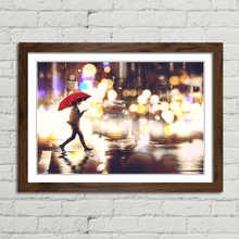 Load image into Gallery viewer, Young Woman Crossing the Street Umbrella
