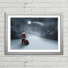 Load image into Gallery viewer, Santa with Sack Gifts Christmas Eve Snow