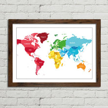 Load image into Gallery viewer, World Map Countries Continents Political