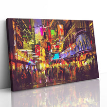 Load image into Gallery viewer, City Nightlife Oil Painting