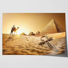 Load image into Gallery viewer, Pyramids, Ankh and Camel in Desert