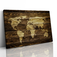 Load image into Gallery viewer, World Map on Wood Background