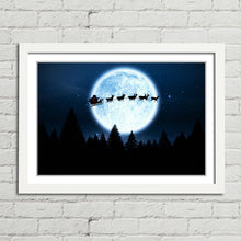 Load image into Gallery viewer, Santa Flying Night Sky Reindeer Christmas Eve