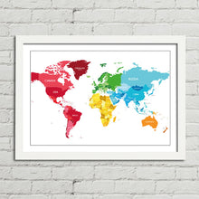 Load image into Gallery viewer, World Map Countries Continents Political
