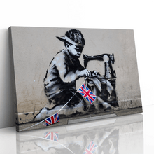 Load image into Gallery viewer, Boy Making Union Flags Banksy