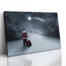 Load image into Gallery viewer, Santa with Sack Gifts Christmas Eve Snow