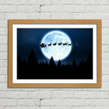 Load image into Gallery viewer, Santa Flying Night Sky Reindeer Christmas Eve